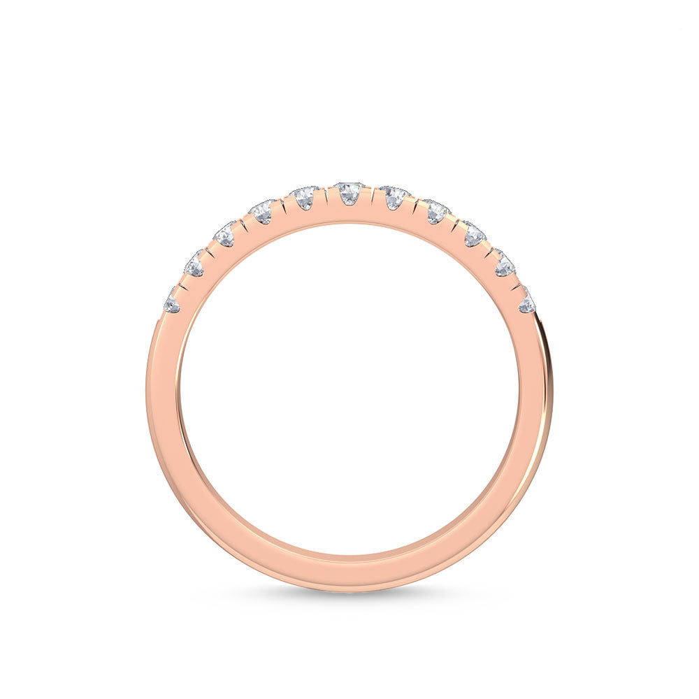 0.97ctw Round Brilliant Lab-Grown Diamond Wedding Band or Stackable Ring in 14k Rose Gold