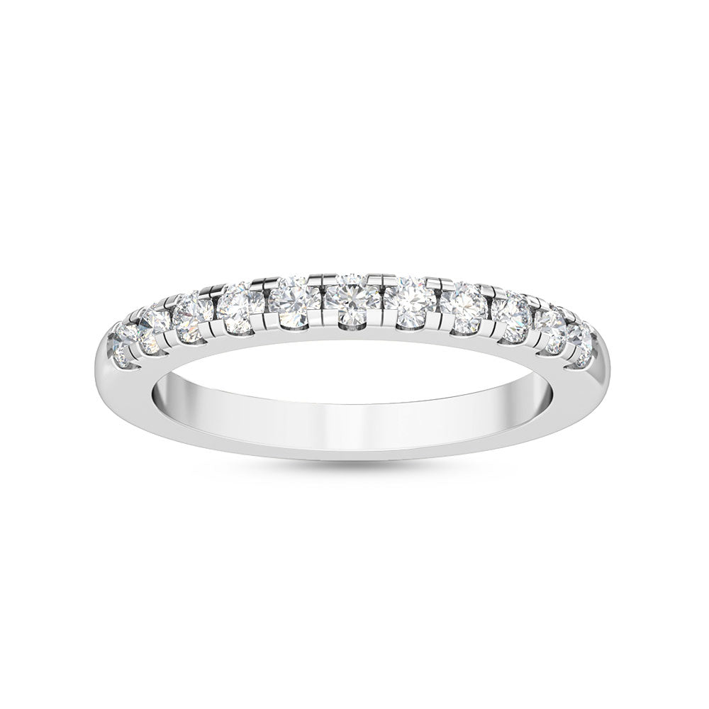 0.97ctw Round Brilliant Lab-Grown Diamond Wedding Band or Stackable Ring in 14k White Gold