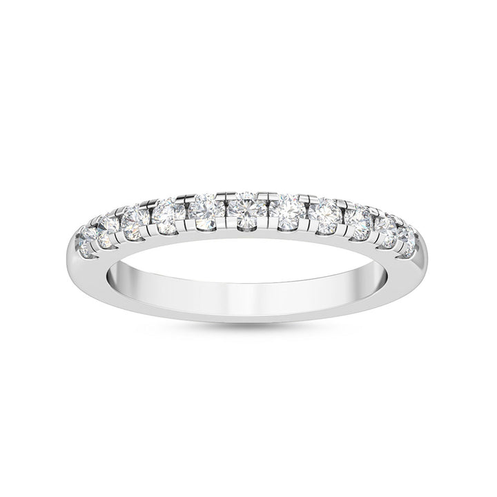 0.97ctw Round Brilliant Lab-Grown Diamond Wedding Band or Stackable Ring in 14k White Gold