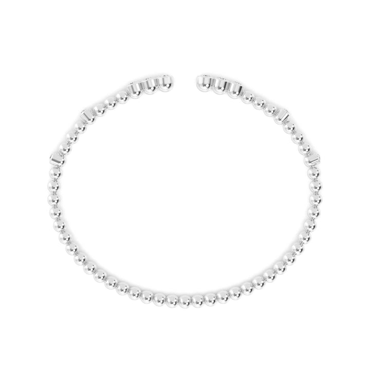 0.52ctw Round Brilliant Lab-Grown Diamond Flex Bangle Bracelet in 14k White Gold