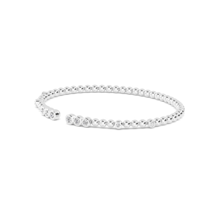 0.52ctw Round Brilliant Lab-Grown Diamond Flex Bangle Bracelet in 14k White Gold