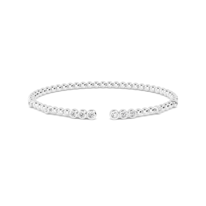 0.52ctw Round Brilliant Lab-Grown Diamond Flex Bangle Bracelet in 14k White Gold