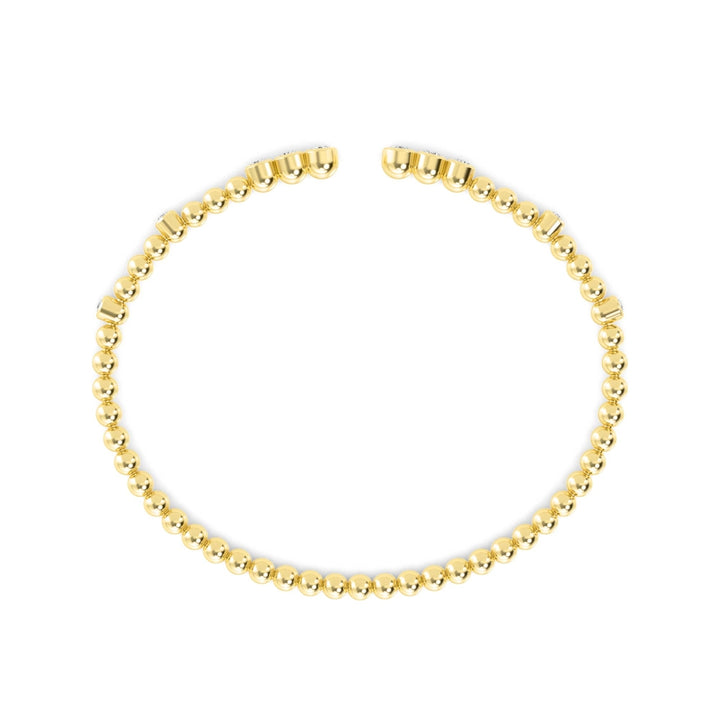 0.52ctw Round Brilliant Lab-Grown Diamond Flex Bangle Bracelet in 14k Yellow Gold