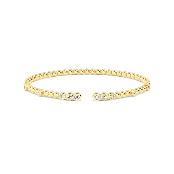 0.52ctw Round Brilliant Lab-Grown Diamond Flex Bangle Bracelet in 14k Yellow Gold