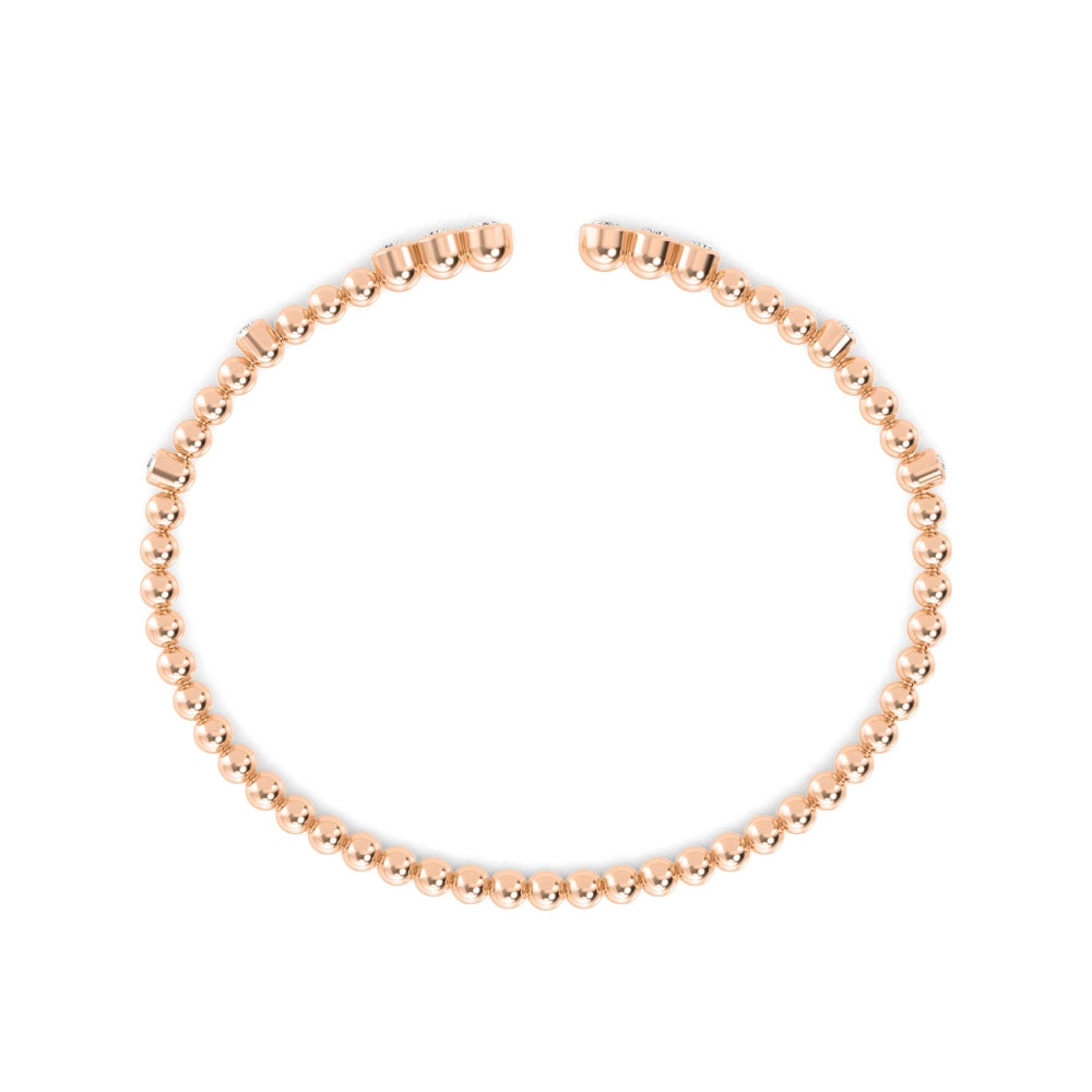 0.52ctw Round Brilliant Lab-Grown Diamond Flex Bangle Bracelet in 14k Rose Gold