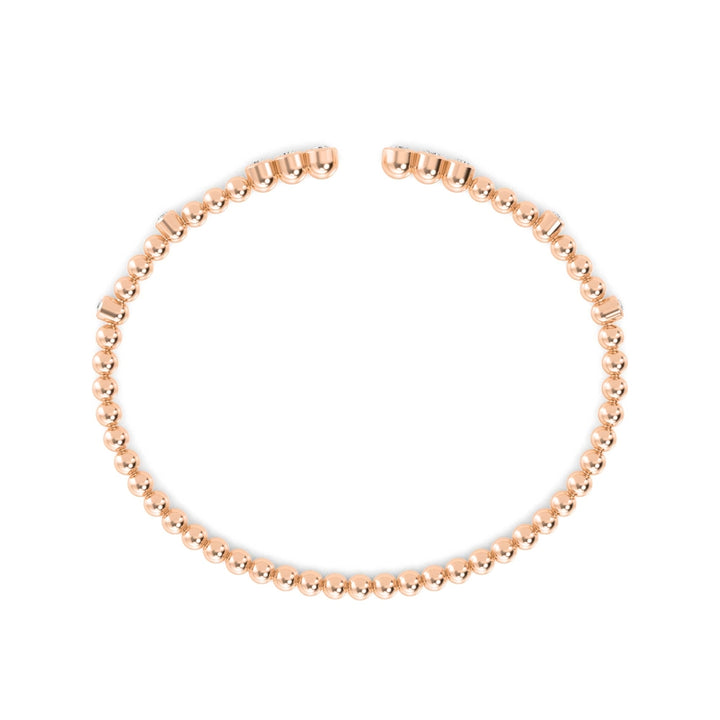 0.52ctw Round Brilliant Lab-Grown Diamond Flex Bangle Bracelet in 14k Rose Gold