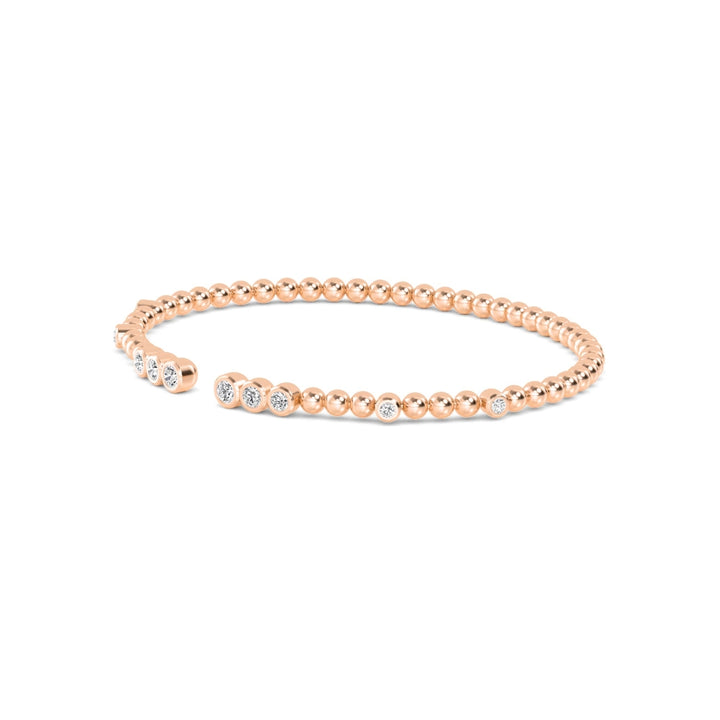 0.52ctw Round Brilliant Lab-Grown Diamond Flex Bangle Bracelet in 14k Rose Gold