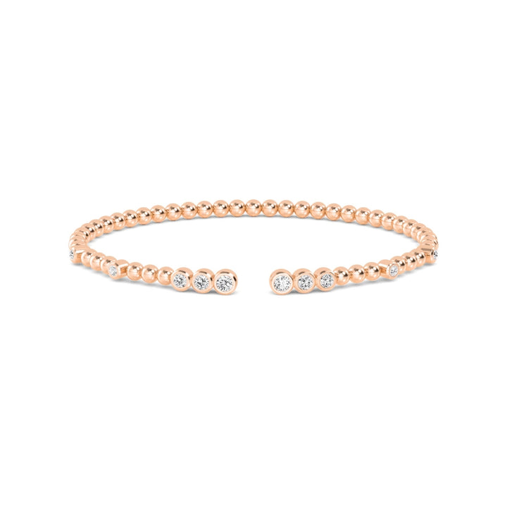 0.52ctw Round Brilliant Lab-Grown Diamond Flex Bangle Bracelet in 14k Rose Gold