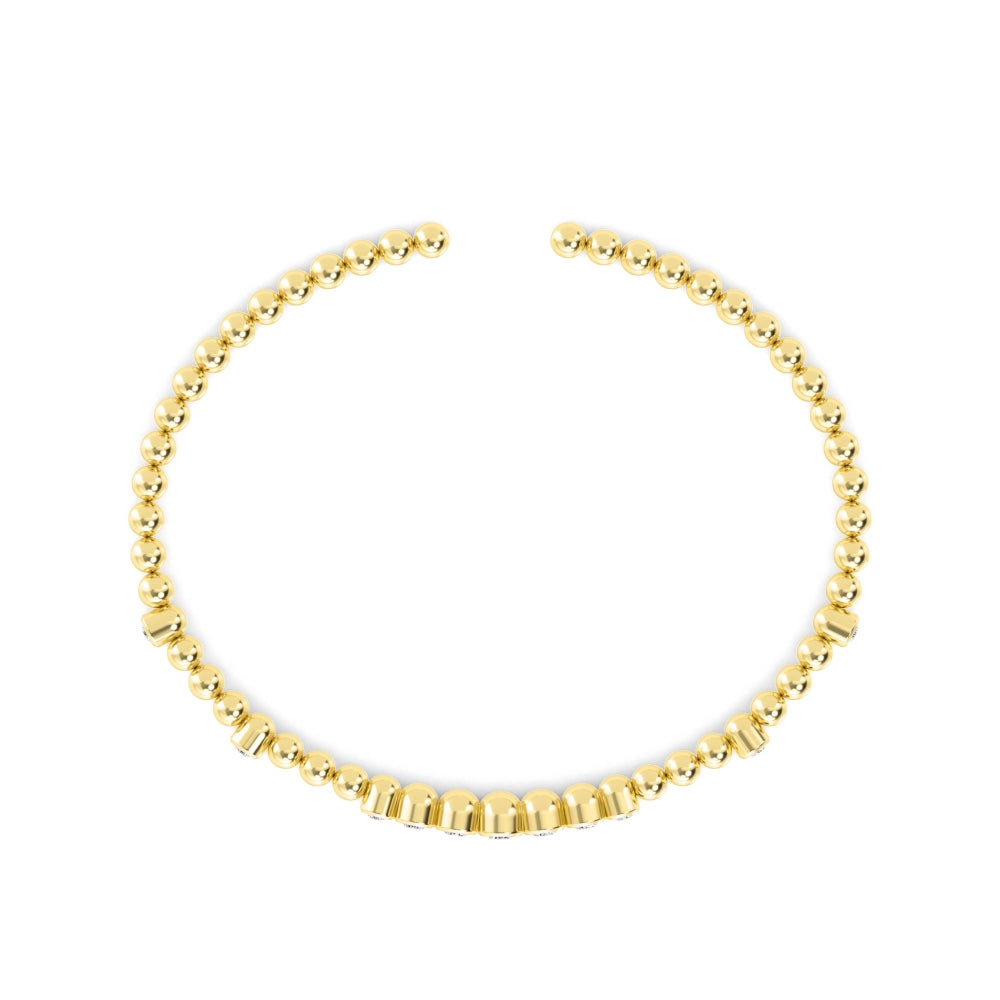 0.49ctw Round Brilliant Lab-Grown Diamond Flex Bangle Bracelet in 14k Yellow Gold