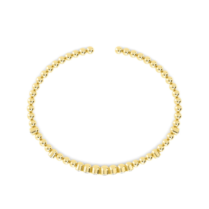 0.49ctw Round Brilliant Lab-Grown Diamond Flex Bangle Bracelet in 14k Yellow Gold