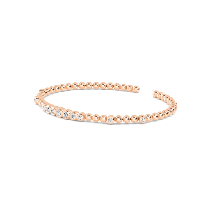 0.49ctw Round Brilliant Lab-Grown Diamond Flex Bangle Bracelet in 14k Rose Gold
