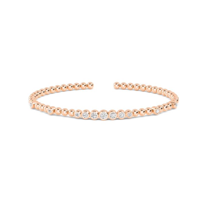 0.49ctw Round Brilliant Lab-Grown Diamond Flex Bangle Bracelet in 14k Rose Gold