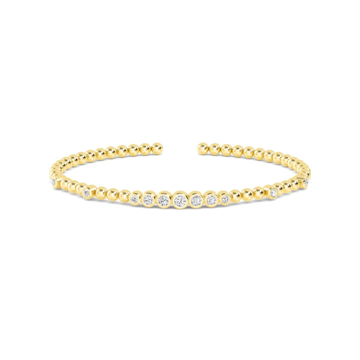 0.49ctw Round Brilliant Lab-Grown Diamond Flex Bangle Bracelet in 14k Yellow Gold
