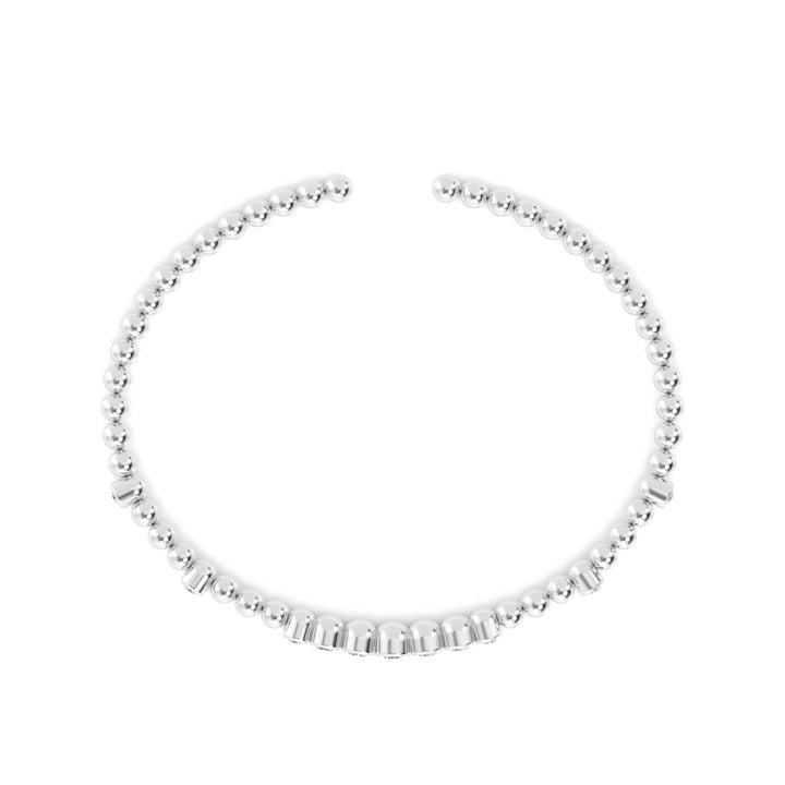 0.49ctw Round Brilliant Lab-Grown Diamond Flex Bangle Bracelet in 14k White Gold