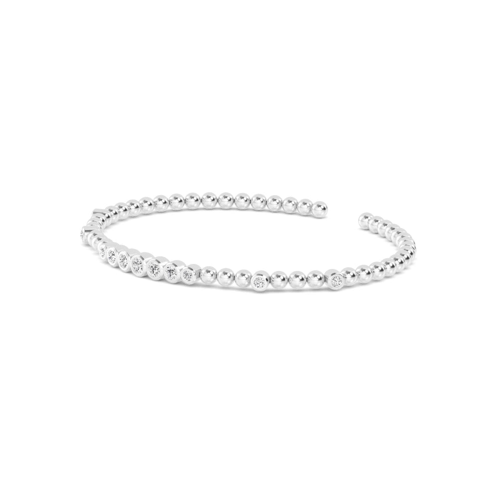 0.49ctw Round Brilliant Lab-Grown Diamond Flex Bangle Bracelet in 14k White Gold