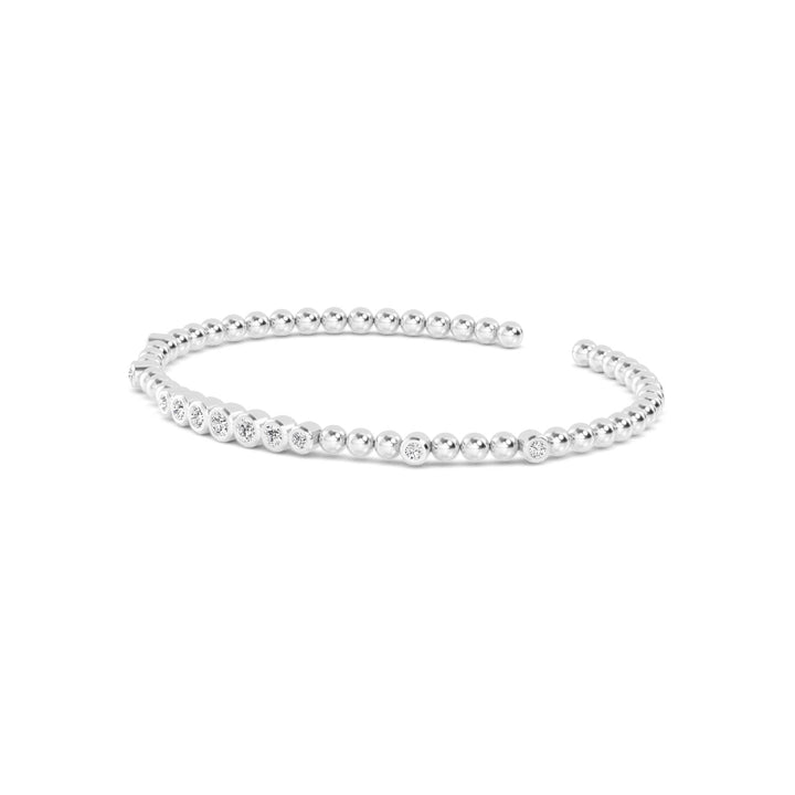 0.49ctw Round Brilliant Lab-Grown Diamond Flex Bangle Bracelet in 14k White Gold