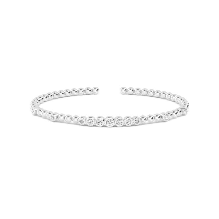 0.49ctw Round Brilliant Lab-Grown Diamond Flex Bangle Bracelet in 14k White Gold