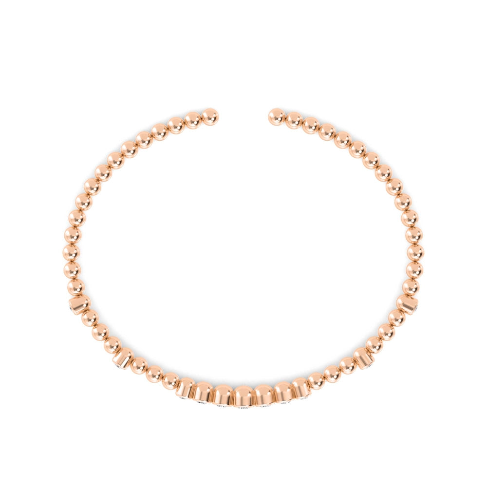 0.49ctw Round Brilliant Lab-Grown Diamond Flex Bangle Bracelet in 14k Rose Gold