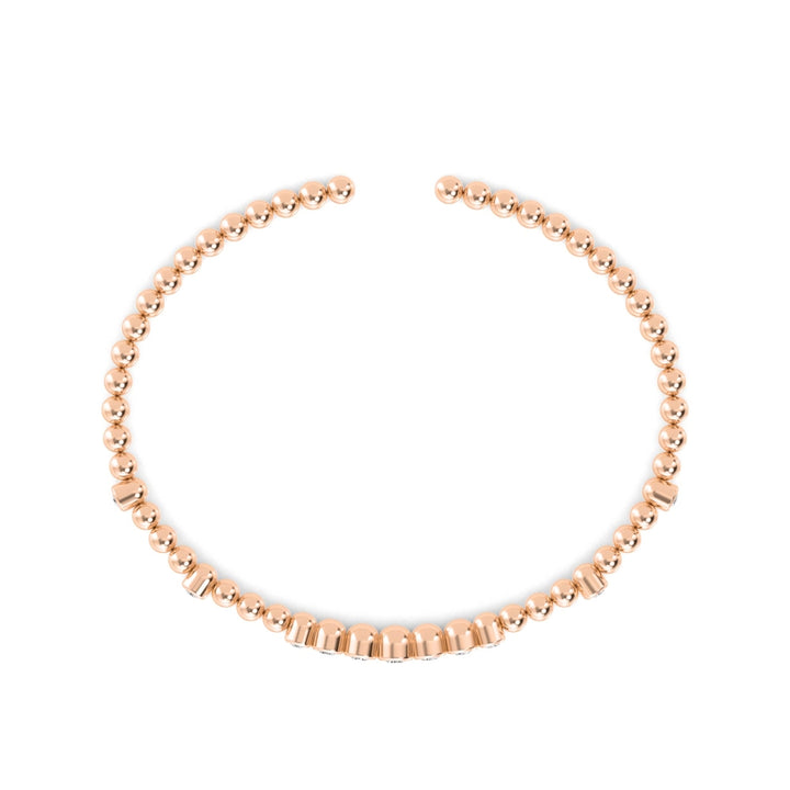 0.49ctw Round Brilliant Lab-Grown Diamond Flex Bangle Bracelet in 14k Rose Gold