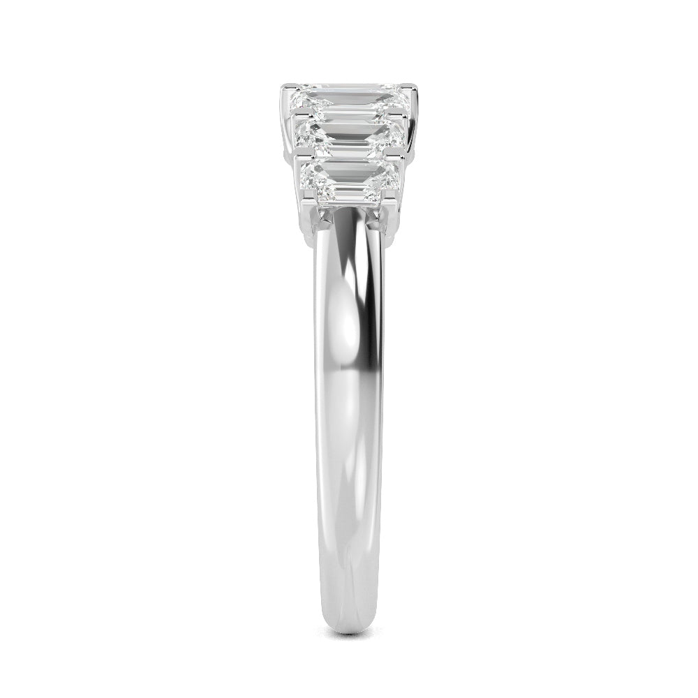 1.08ctw Emerald Cut Lab-Grown Diamond Graduated Band in 14k White Gold
