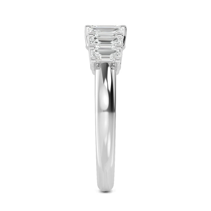 1.08ctw Emerald Cut Lab-Grown Diamond Graduated Band in 14k White Gold