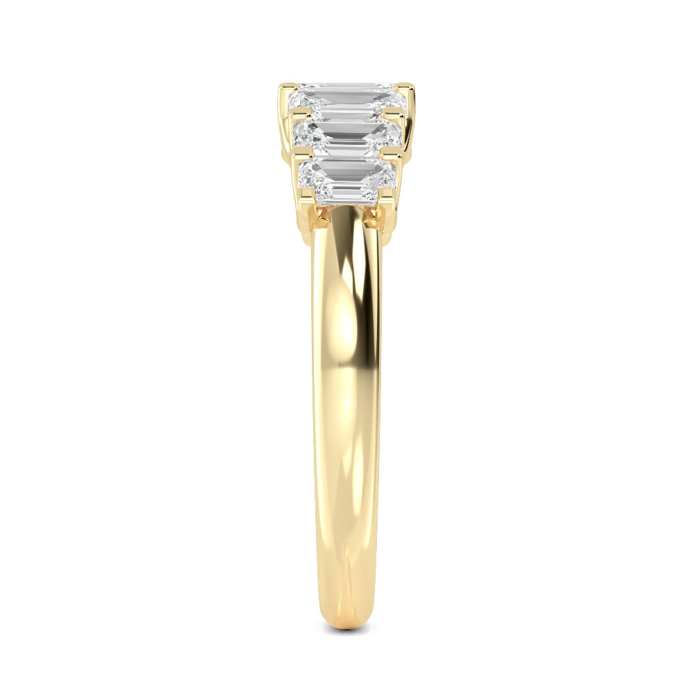 1.08ctw Emerald Cut Lab-Grown Diamond Graduated Band in 14k Yellow Gold