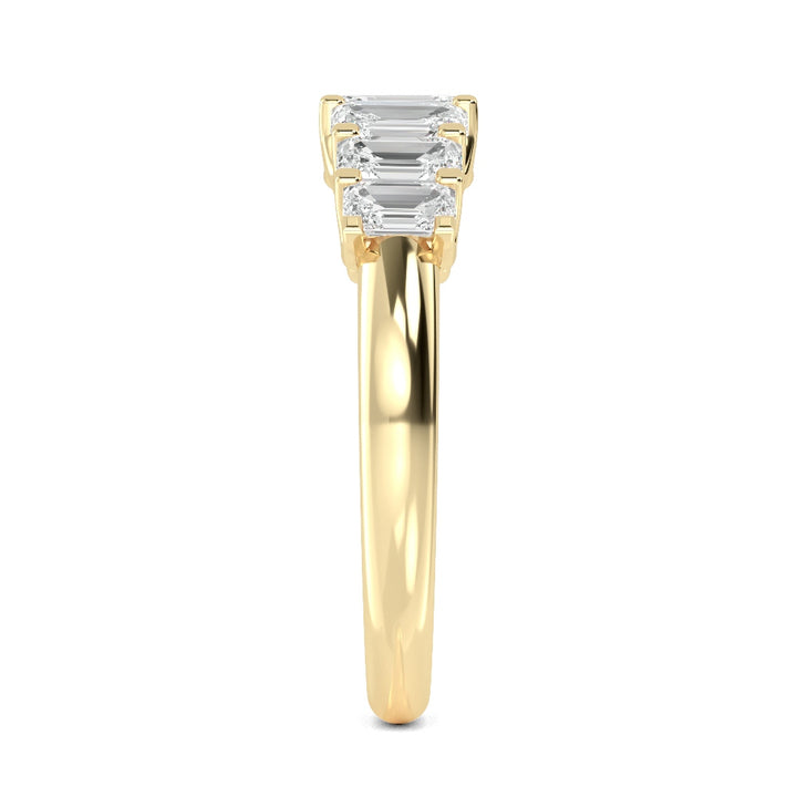 1.08ctw Emerald Cut Lab-Grown Diamond Graduated Band in 14k Yellow Gold