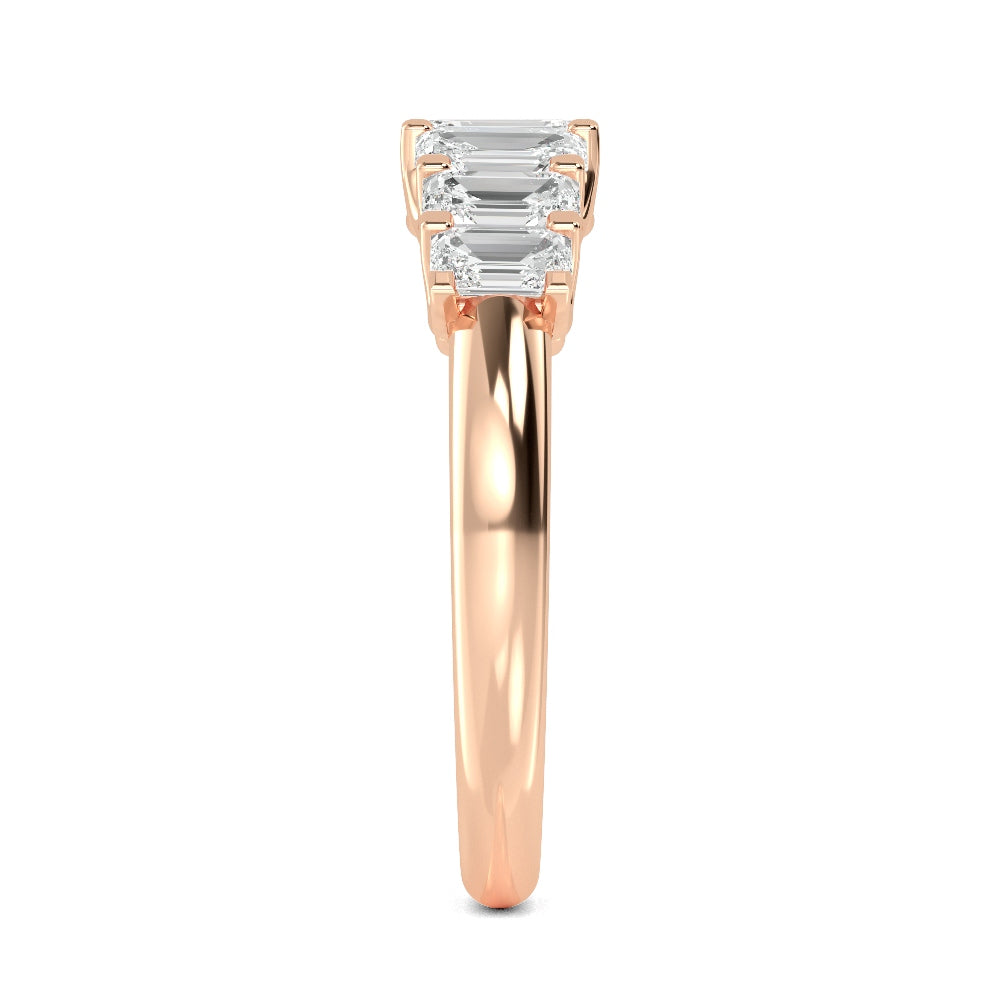 1.08ctw Emerald Cut Lab-Grown Diamond Graduated Band in 14k Rose Gold