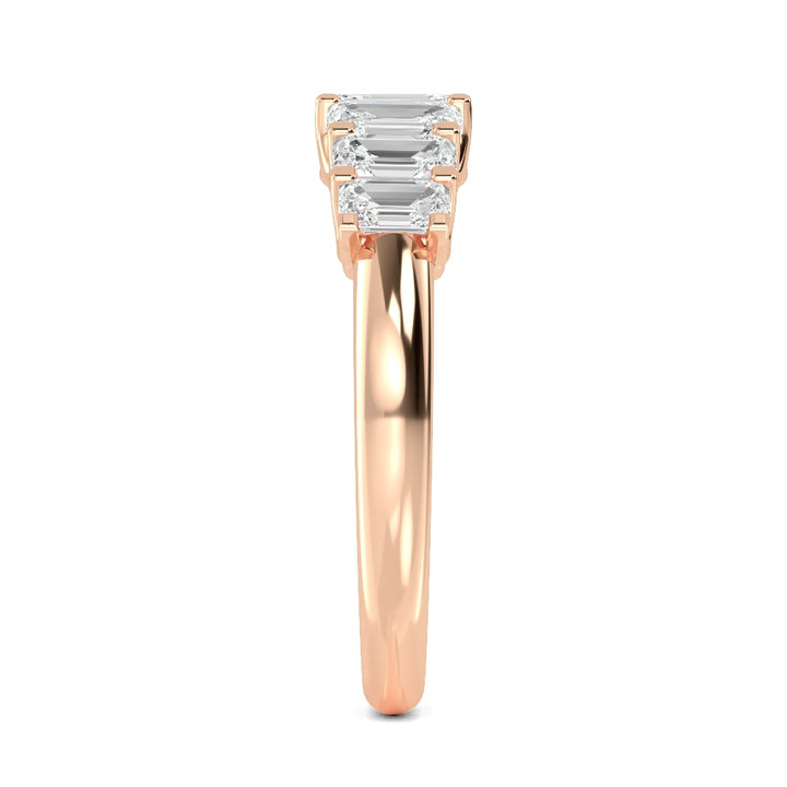 1.08ctw Emerald Cut Lab-Grown Diamond Graduated Band in 14k Rose Gold
