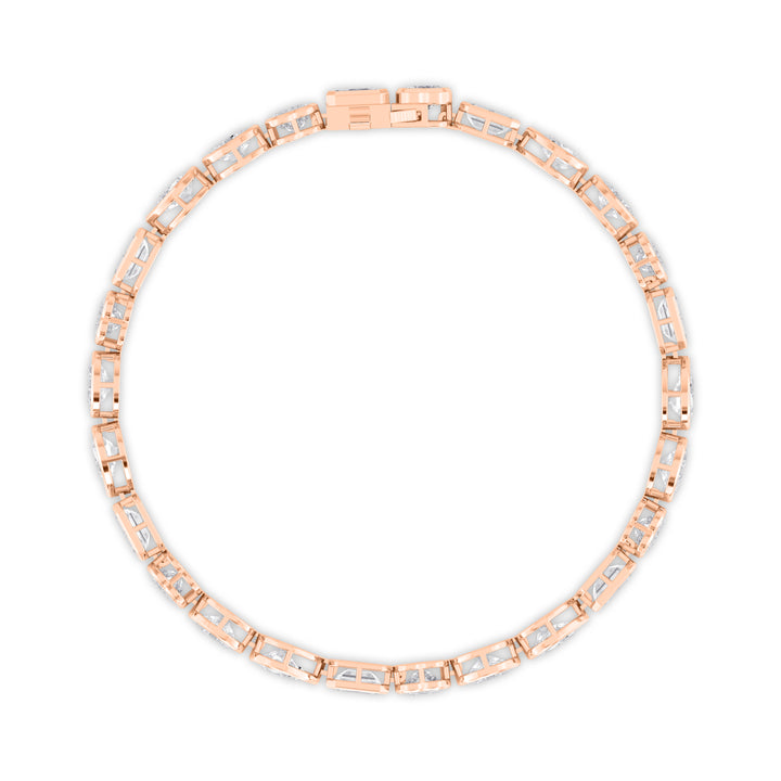 10.45ctw Multi-Cut Lab-Grown Diamond Bezel-Set Tennis Bracelet in 14k Rose Gold