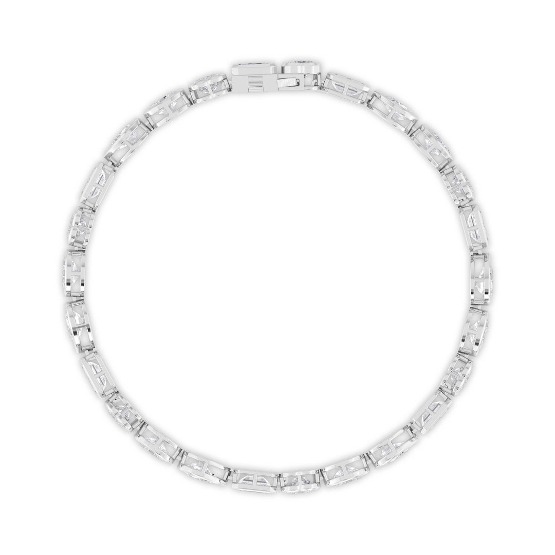 10.45ctw Multi-Cut Lab-Grown Diamond Bezel-Set Tennis Bracelet in 14k White Gold