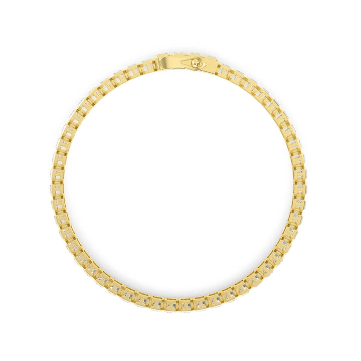 5.49ctw Radiant Cut Lab-Grown Diamond Tennis Bracelet in 14k Yellow Gold