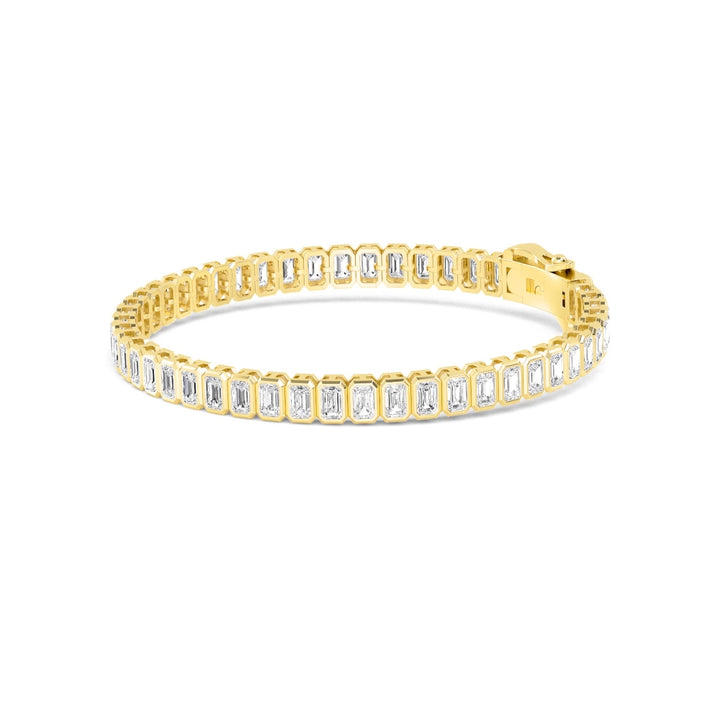 5.49ctw Radiant Cut Lab-Grown Diamond Tennis Bracelet in 14k Yellow Gold