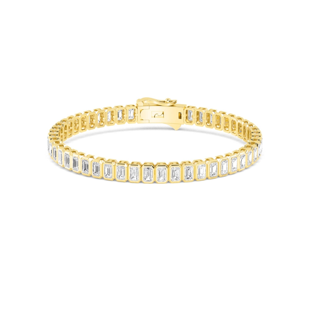 5.49ctw Radiant Cut Lab-Grown Diamond Tennis Bracelet in 14k Yellow Gold
