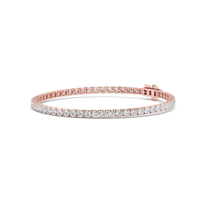 9ctw Round Brilliant Cut Lab-Grown Diamond Tennis Bracelet in 14k Rose Gold