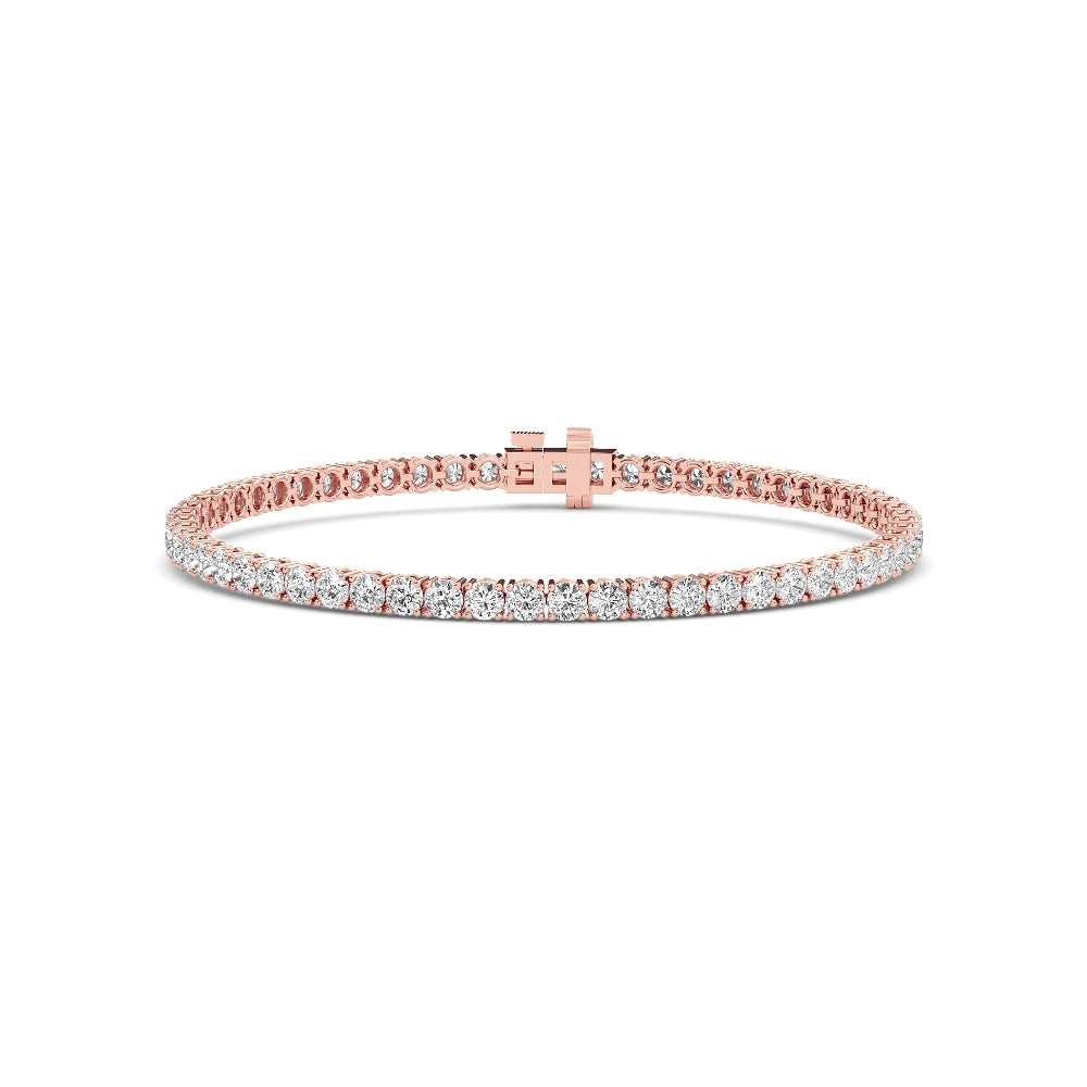 9ctw Round Brilliant Cut Lab-Grown Diamond Tennis Bracelet in 14k Rose Gold