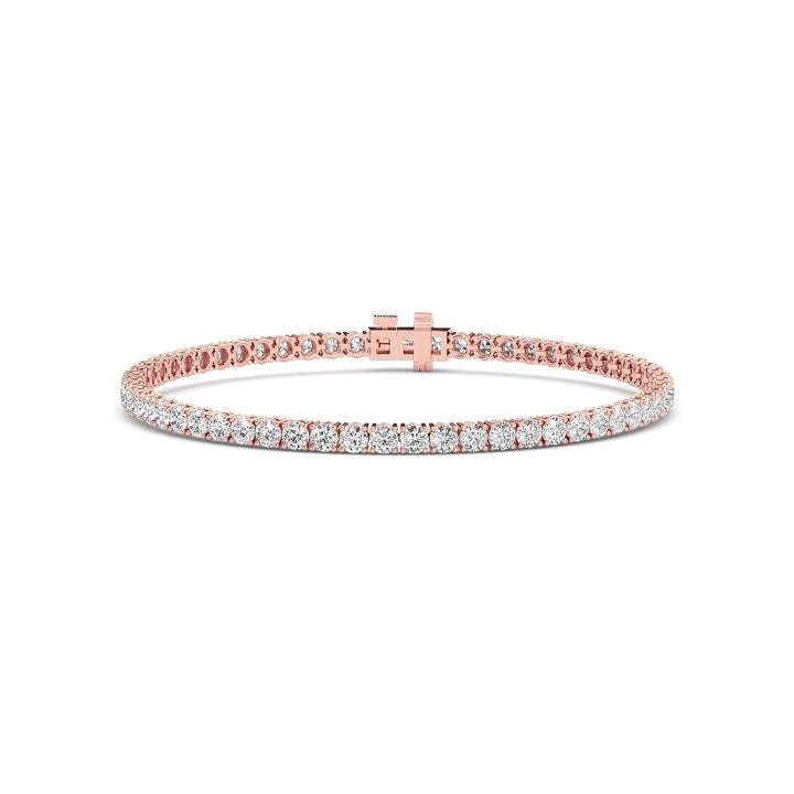 9ctw Round Brilliant Cut Lab-Grown Diamond Tennis Bracelet in 14k Rose Gold