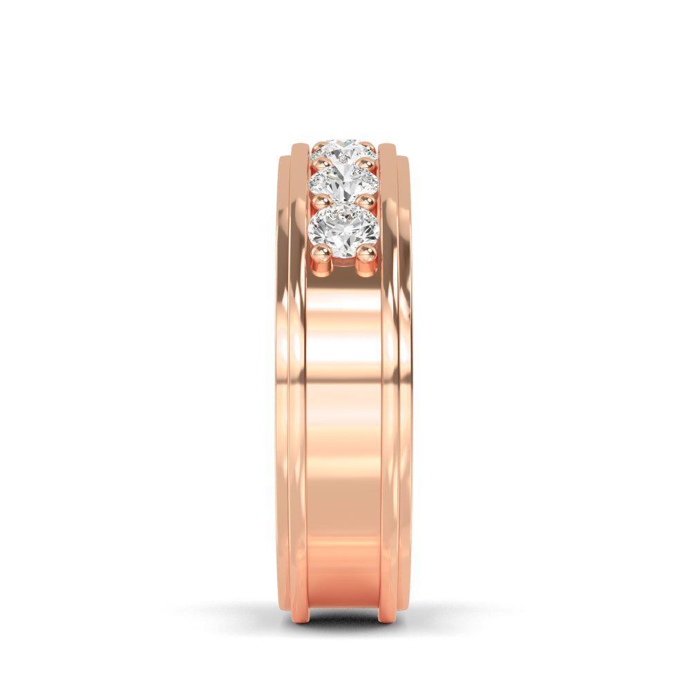 1.10ctw Round Brilliant Lab-Grown Diamond Men’s Band in 14k Rose Gold