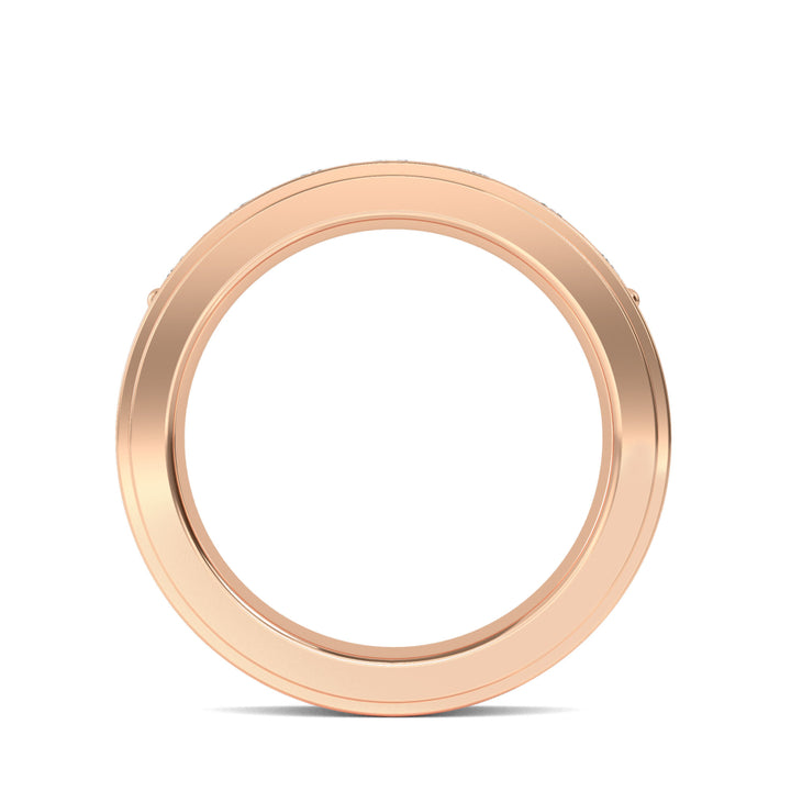 1.10ctw Round Brilliant Lab-Grown Diamond Men’s Band in 14k Rose Gold
