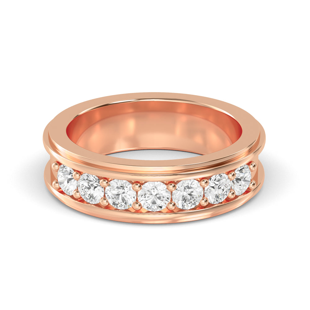 1.10ctw Round Brilliant Lab-Grown Diamond Men’s Band in 14k Rose Gold