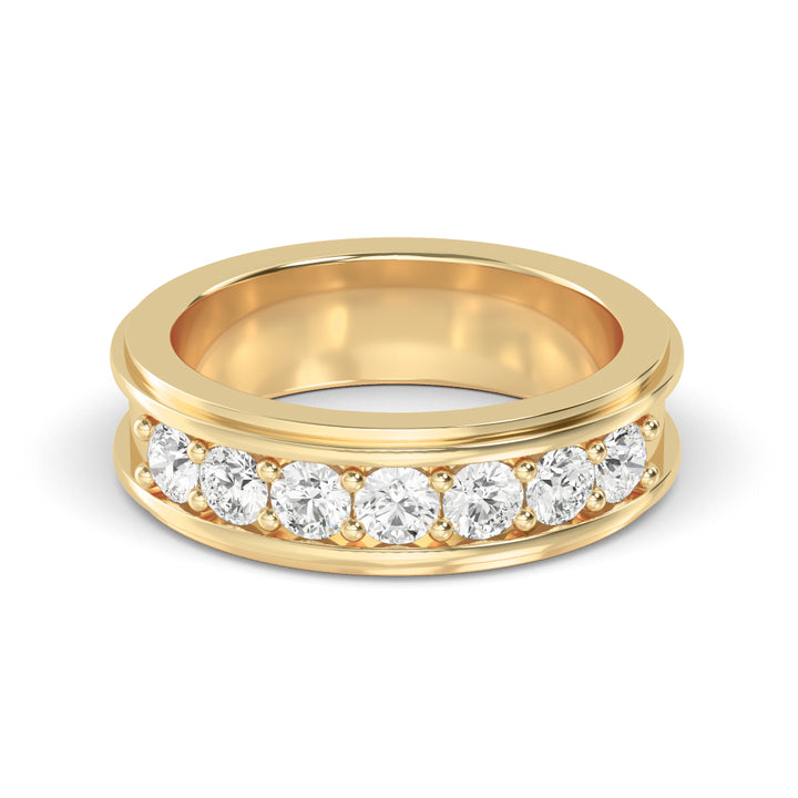 1.10ctw Round Brilliant Lab-Grown Diamond Men’s Band in 14k Yellow Gold