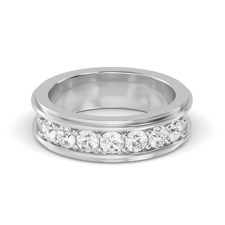 1.10ctw Round Brilliant Lab-Grown Diamond Men’s Band in 14k White Gold