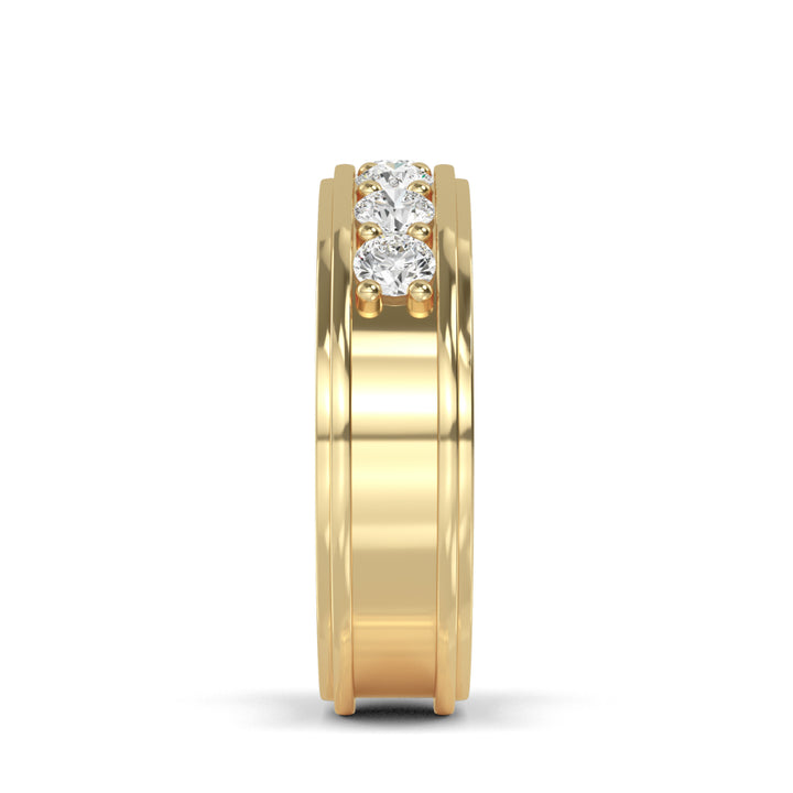 1.10ctw Round Brilliant Lab-Grown Diamond Men’s Band in 14k Yellow Gold