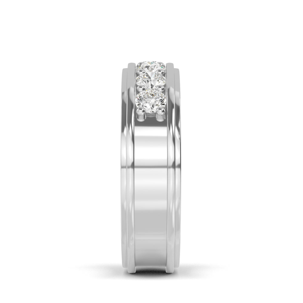 1.10ctw Round Brilliant Lab-Grown Diamond Men’s Band in 14k White Gold