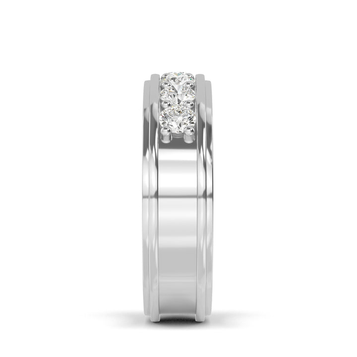 1.10ctw Round Brilliant Lab-Grown Diamond Men’s Band in 14k White Gold