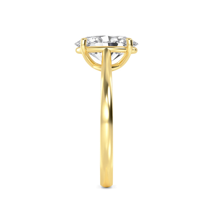 IGI Graded 3ct Oval Lab-Grown Diamond Solitaire Engagement Ring in 14k Yellow Gold