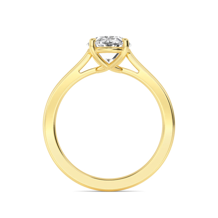 IGI Graded 3ct Oval Lab-Grown Diamond Solitaire Engagement Ring in 14k Yellow Gold