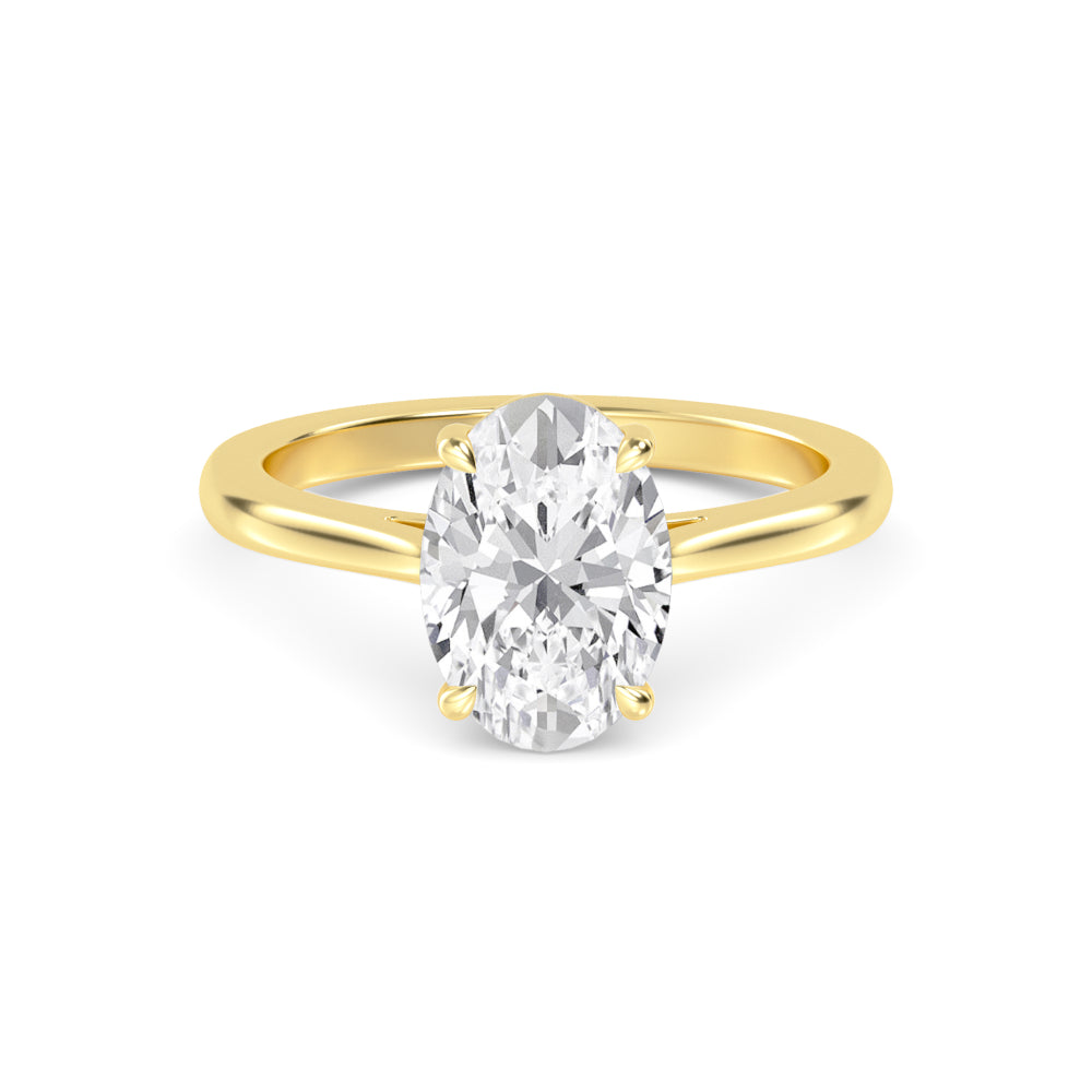 IGI Graded 3ct Oval Lab-Grown Diamond Solitaire Engagement Ring in 14k Yellow Gold