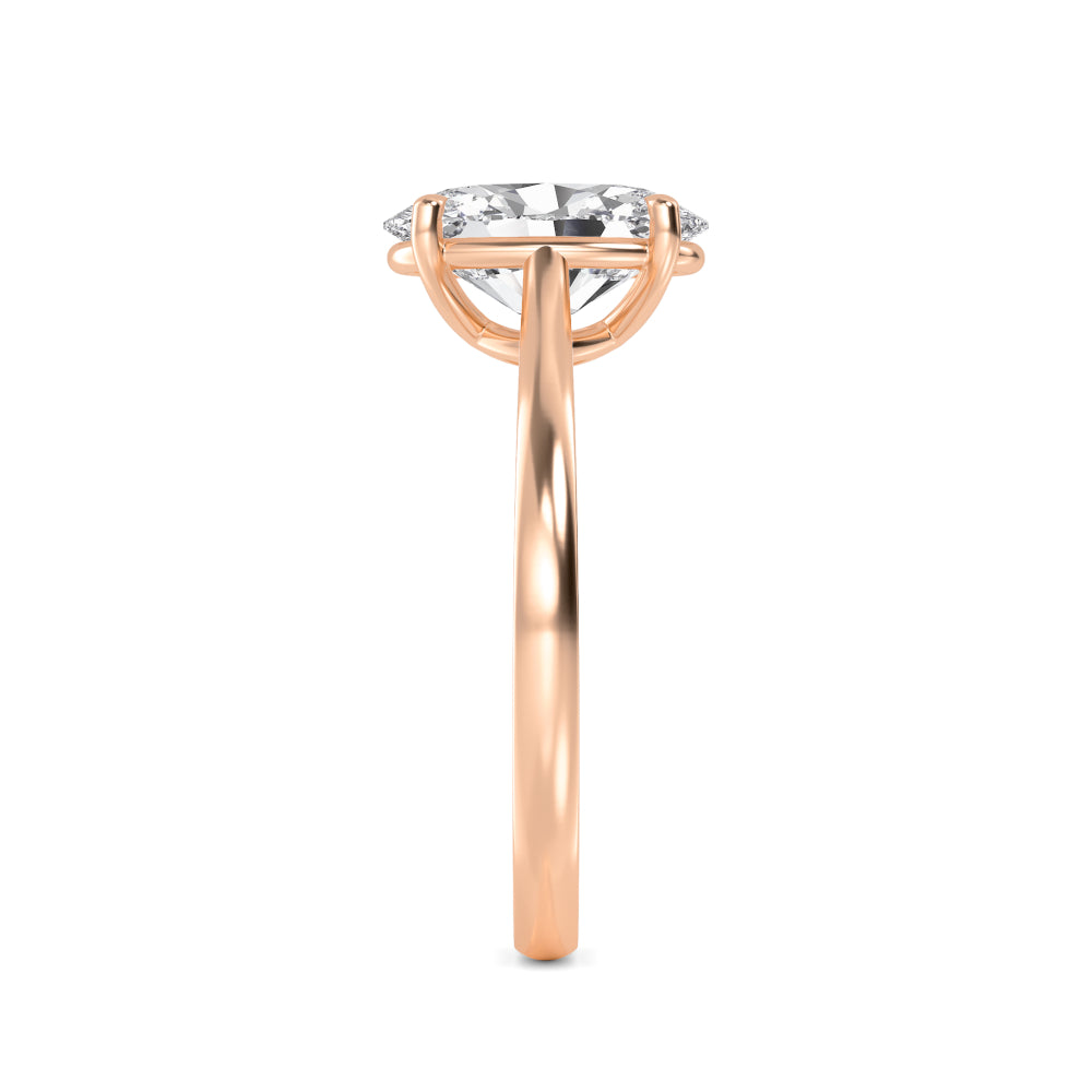 IGI Graded 3ct Oval Lab-Grown Diamond Solitaire Engagement Ring in 14k Rose Gold