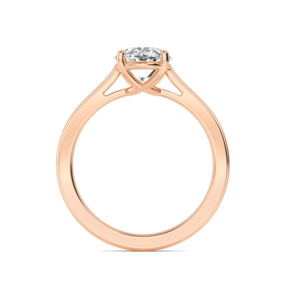 IGI Graded 3ct Oval Lab-Grown Diamond Solitaire Engagement Ring in 14k Rose Gold